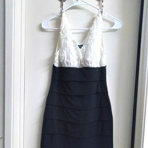 black and white cocktail dress